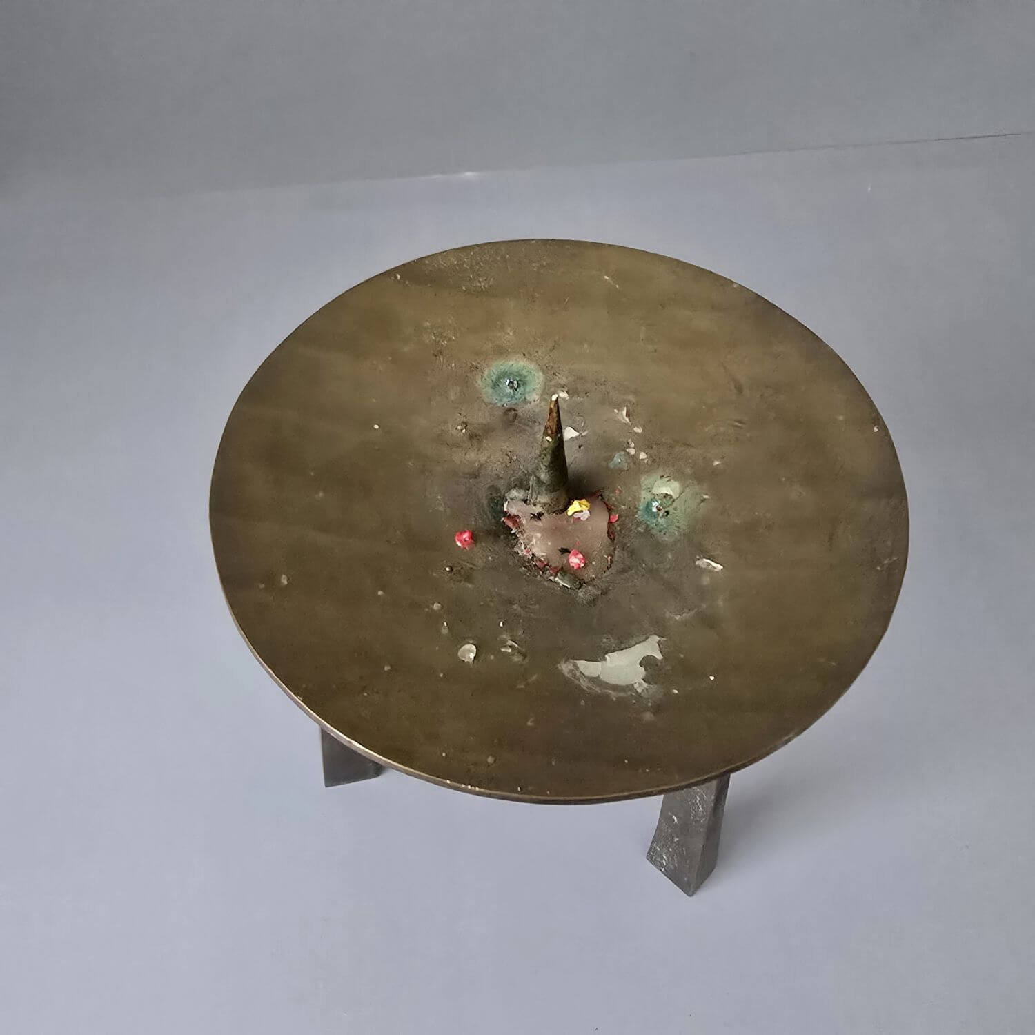 Bronze Kerzenleuchter auf Dreifuß, 1940–1960