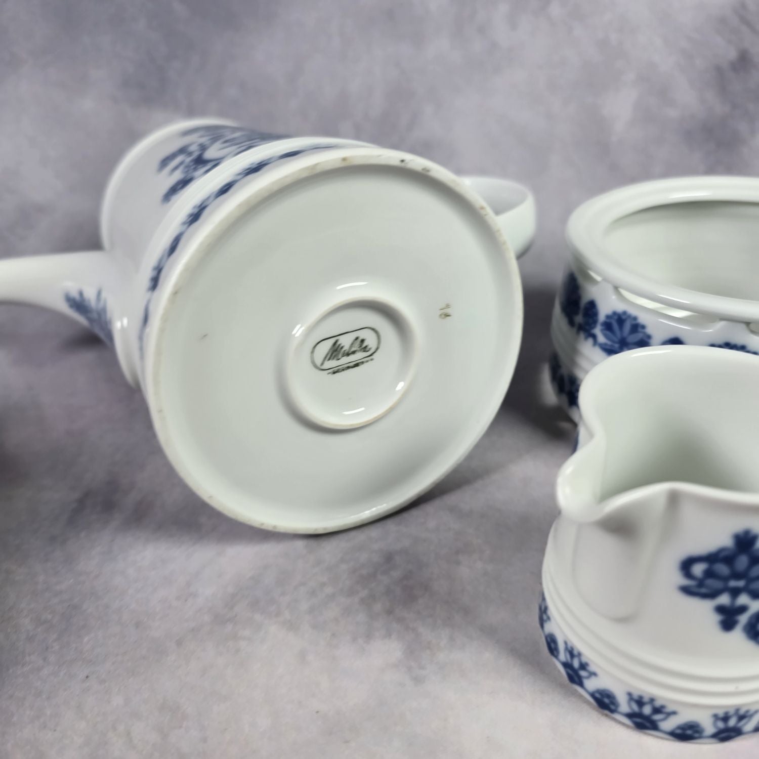 Kaffeekern Melitta Friesisch Blau - Kanne Stövchen Zucker Milch
