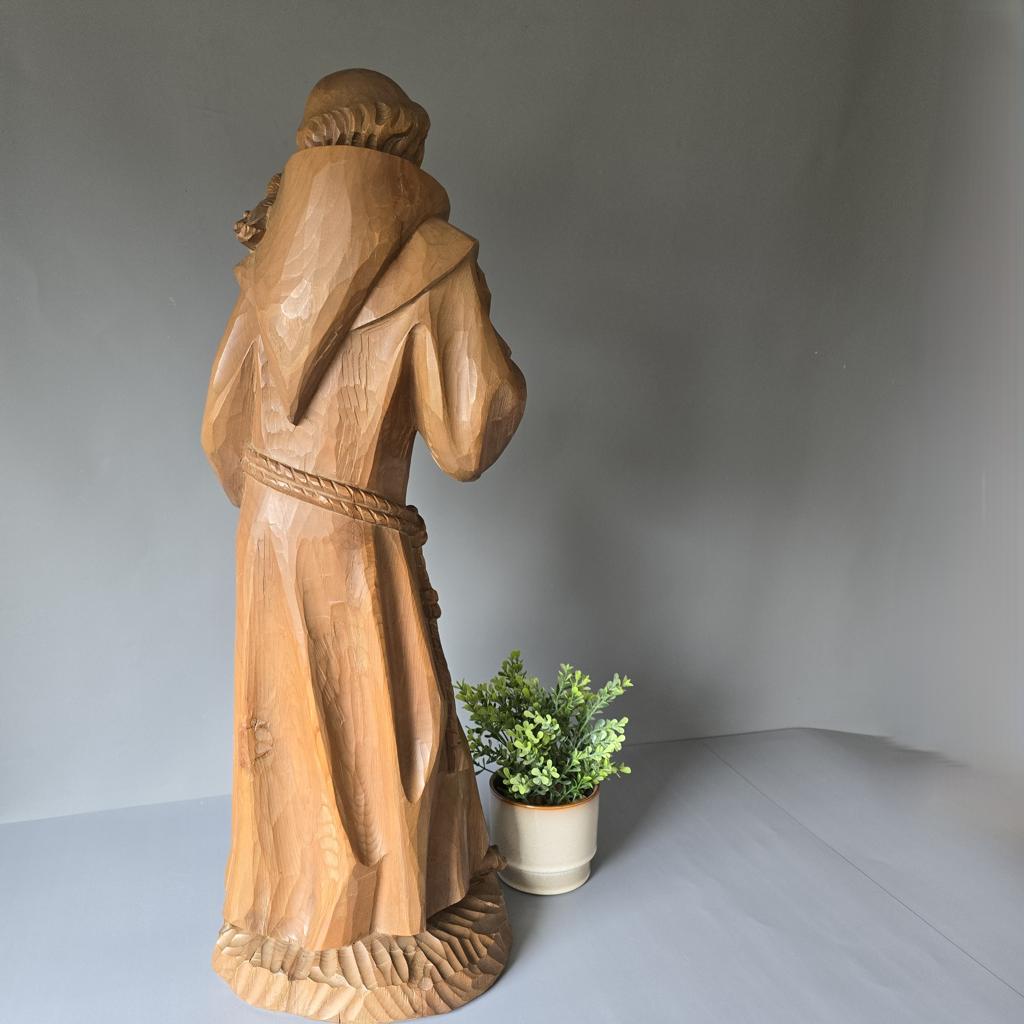 Nogler Grödnertal - 75cm Figur und Sockel - Hl. Franziskus von Assisi