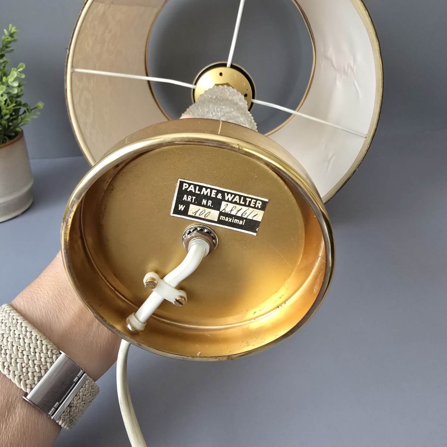 Palme & Walter - Palwa - Tischlampe - Kristall & Messing