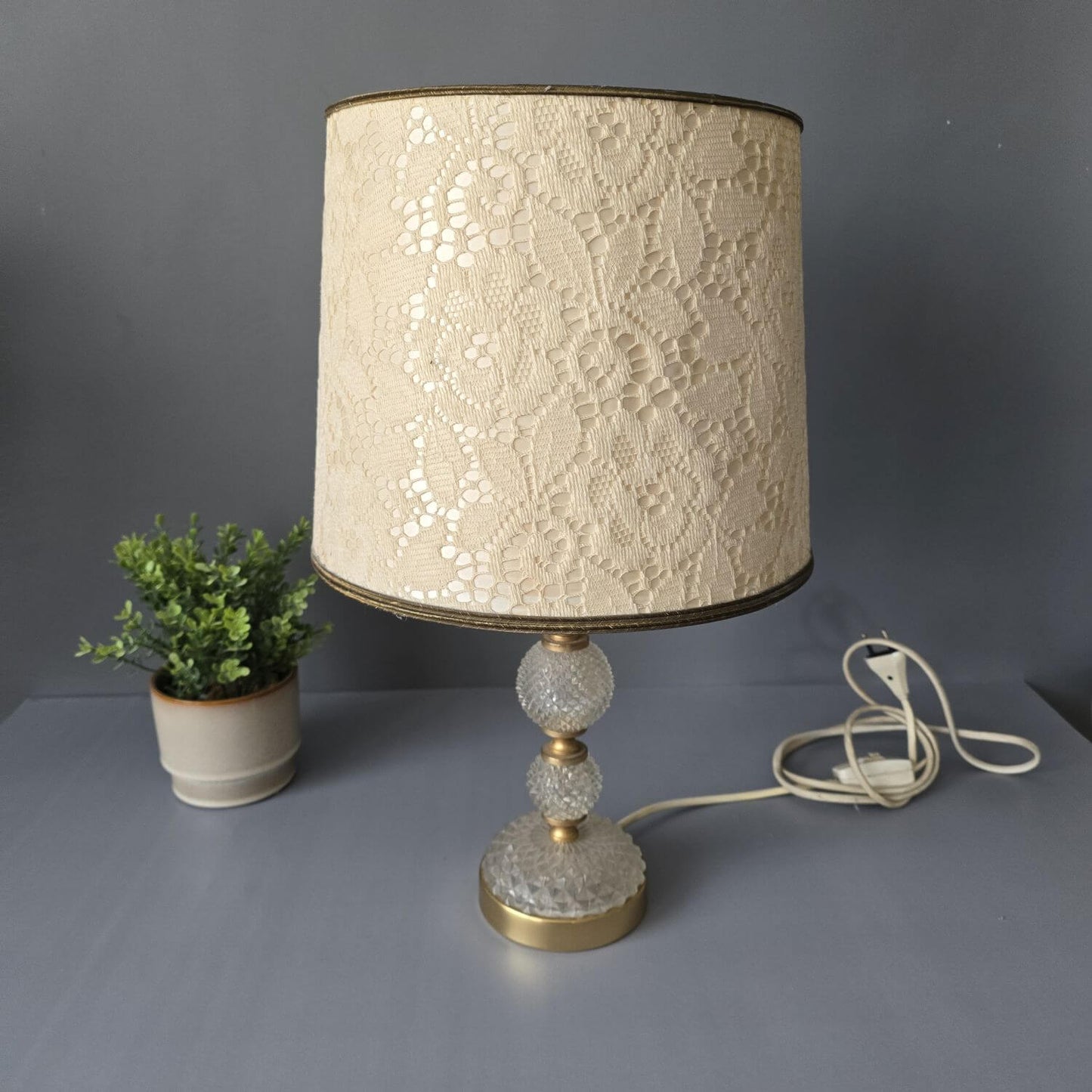 Palme & Walter - Palwa - Tischlampe - Kristall & Messing