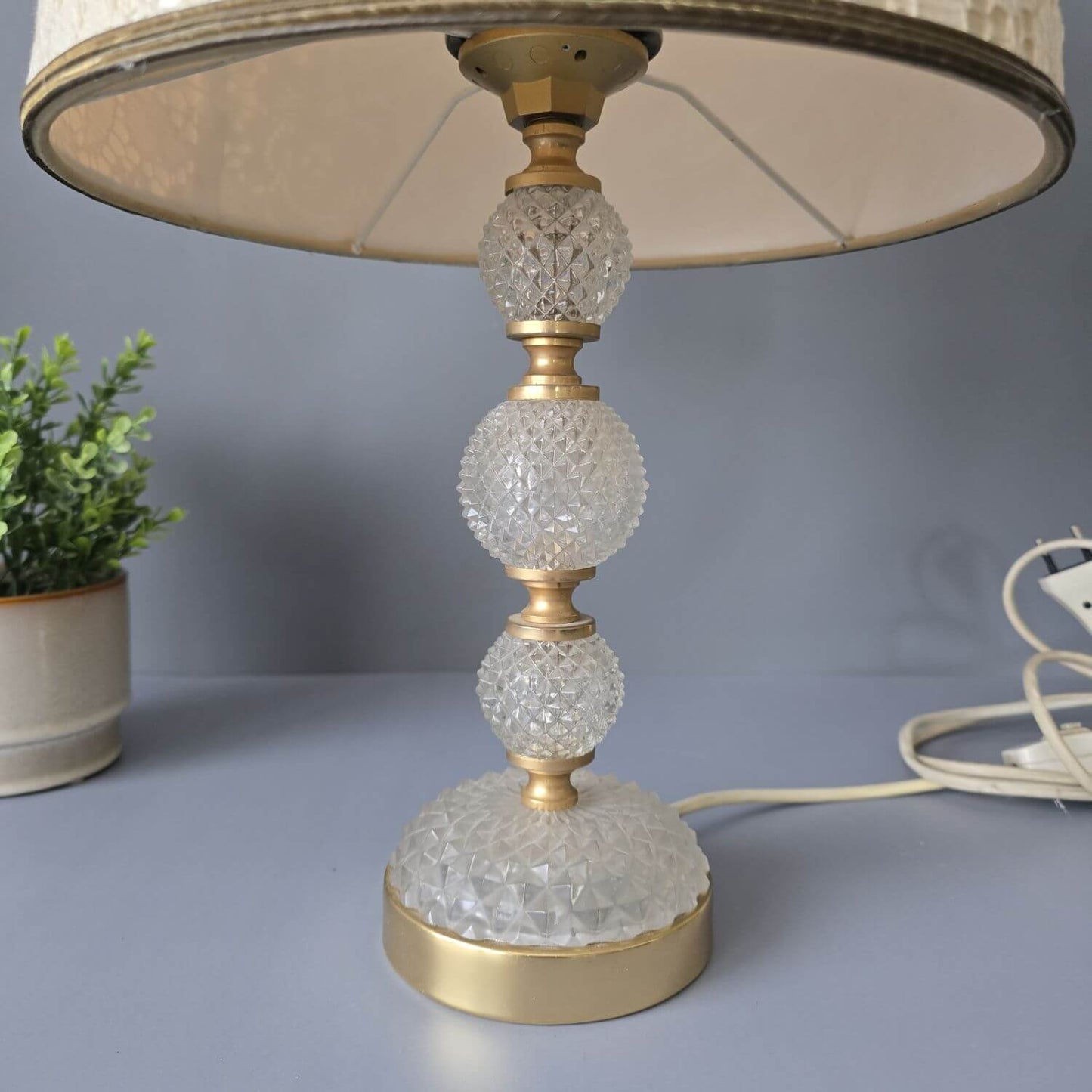 Palme & Walter - Palwa - Tischlampe - Kristall & Messing