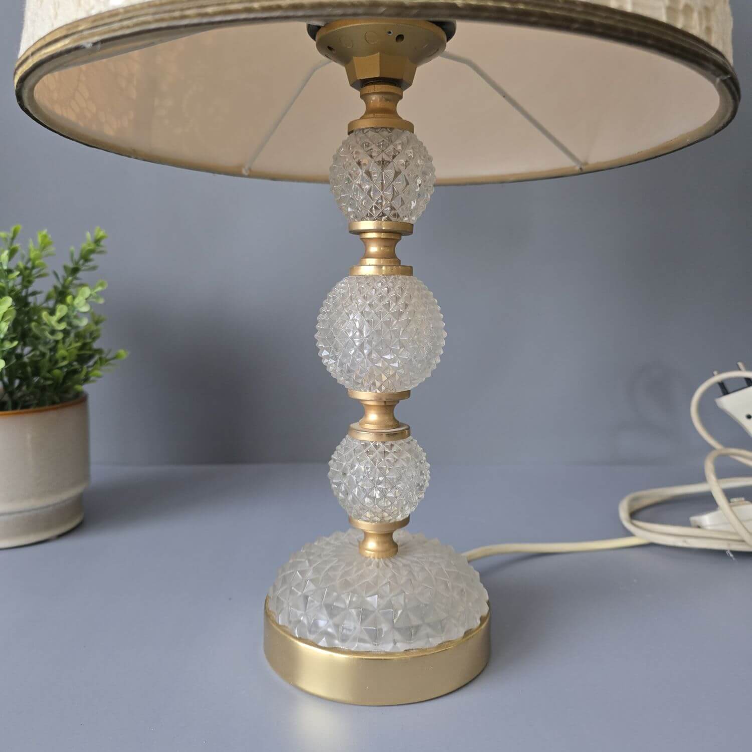 Palme & Walter - Palwa - Tischlampe - Kristall & Messing