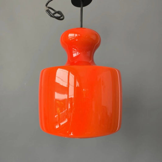 Peill Putzler 70er orange Vintage Hängelampe - Mid Century Pendelleuchte