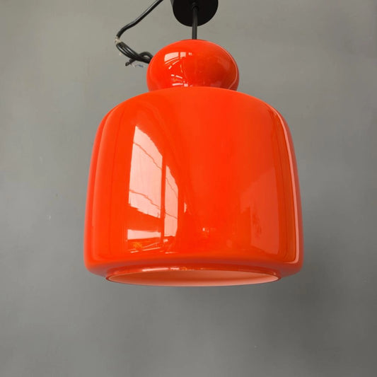 Peill Putzler 70er orange Vintage Hängelampe - Mid Century Pendelleuchte