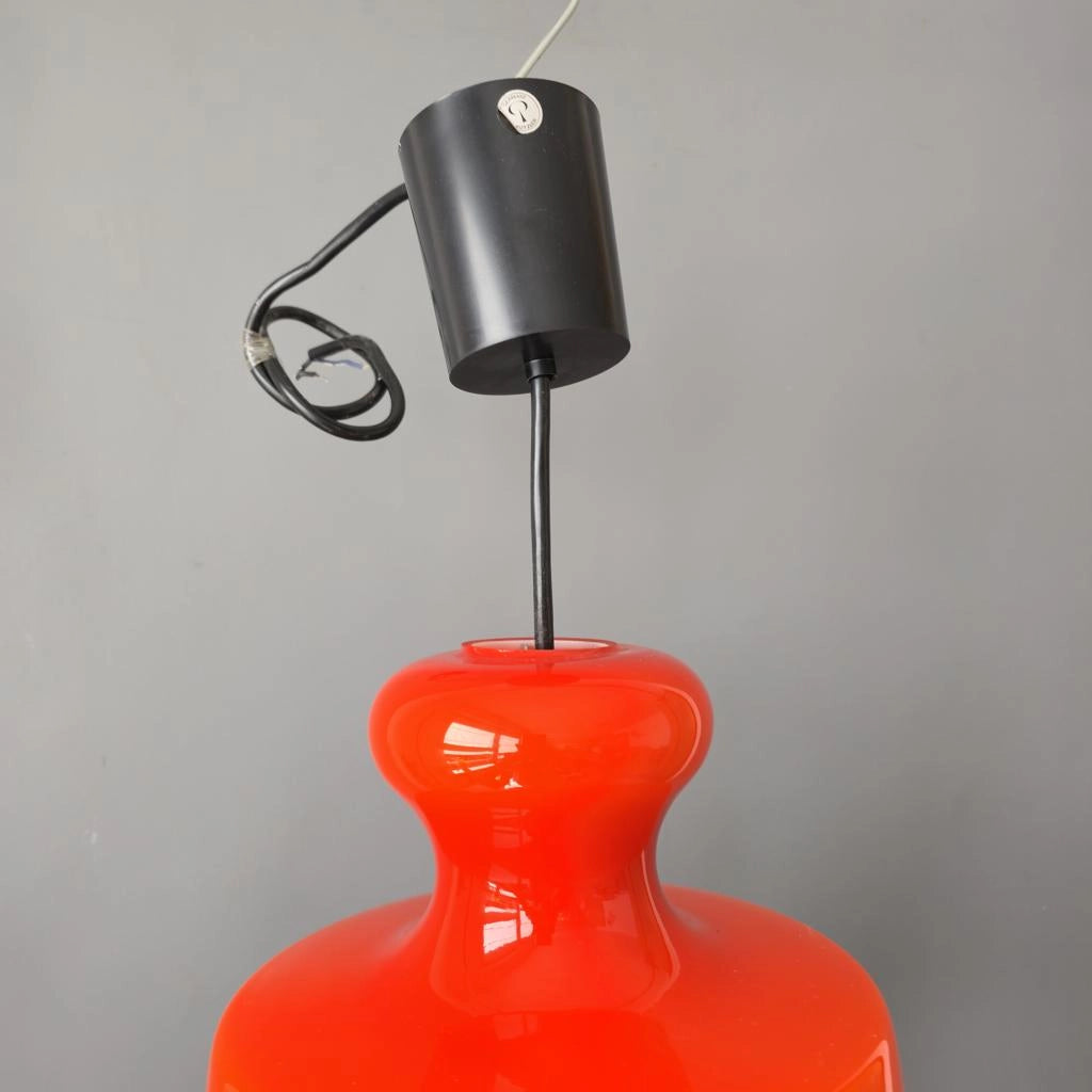 Peill Putzler 70er orange Vintage Hängelampe - Mid Century Pendelleuchte