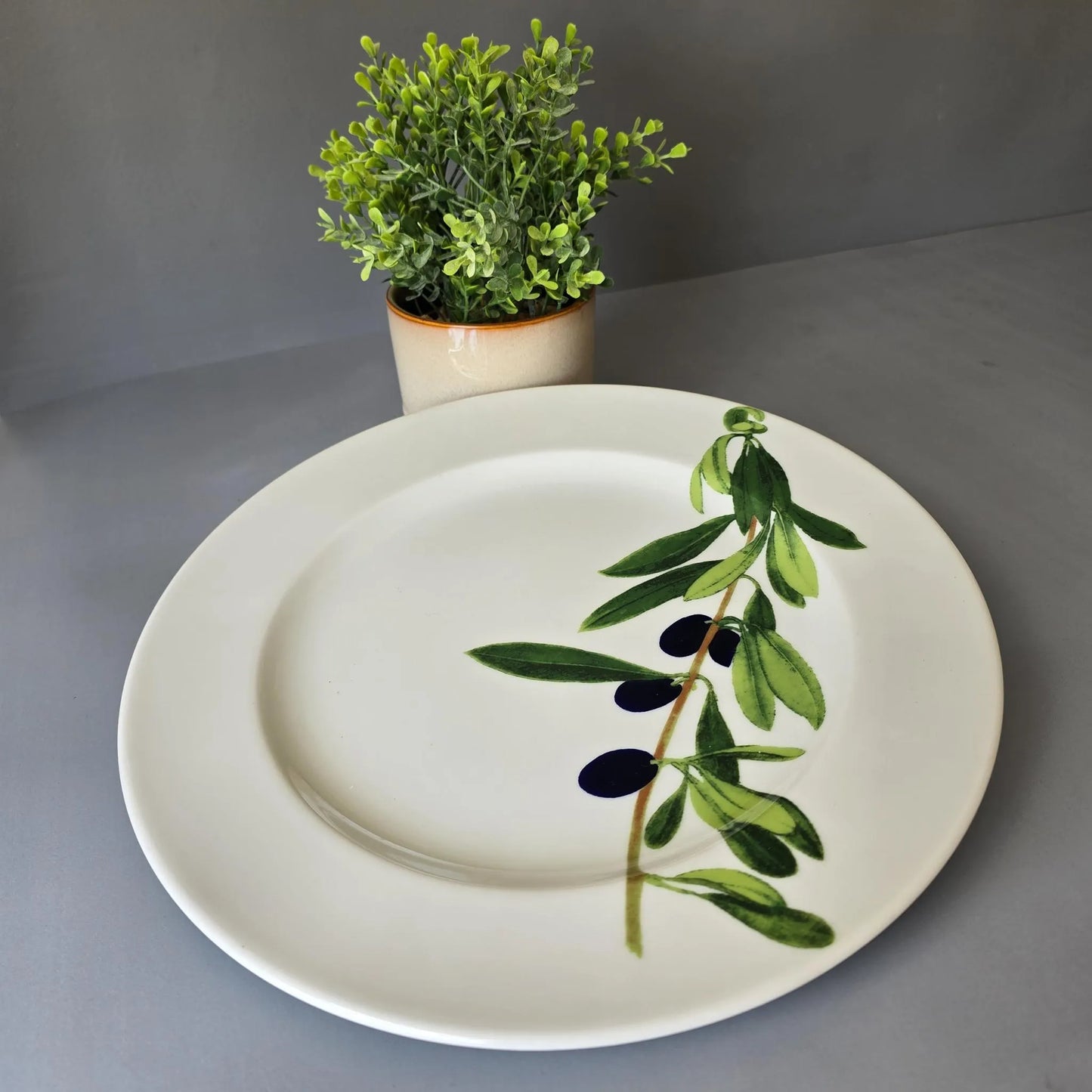 Platztellerteller 31cm - Dibbern Herbaticum - Motiv Olive - großer flacher Teller