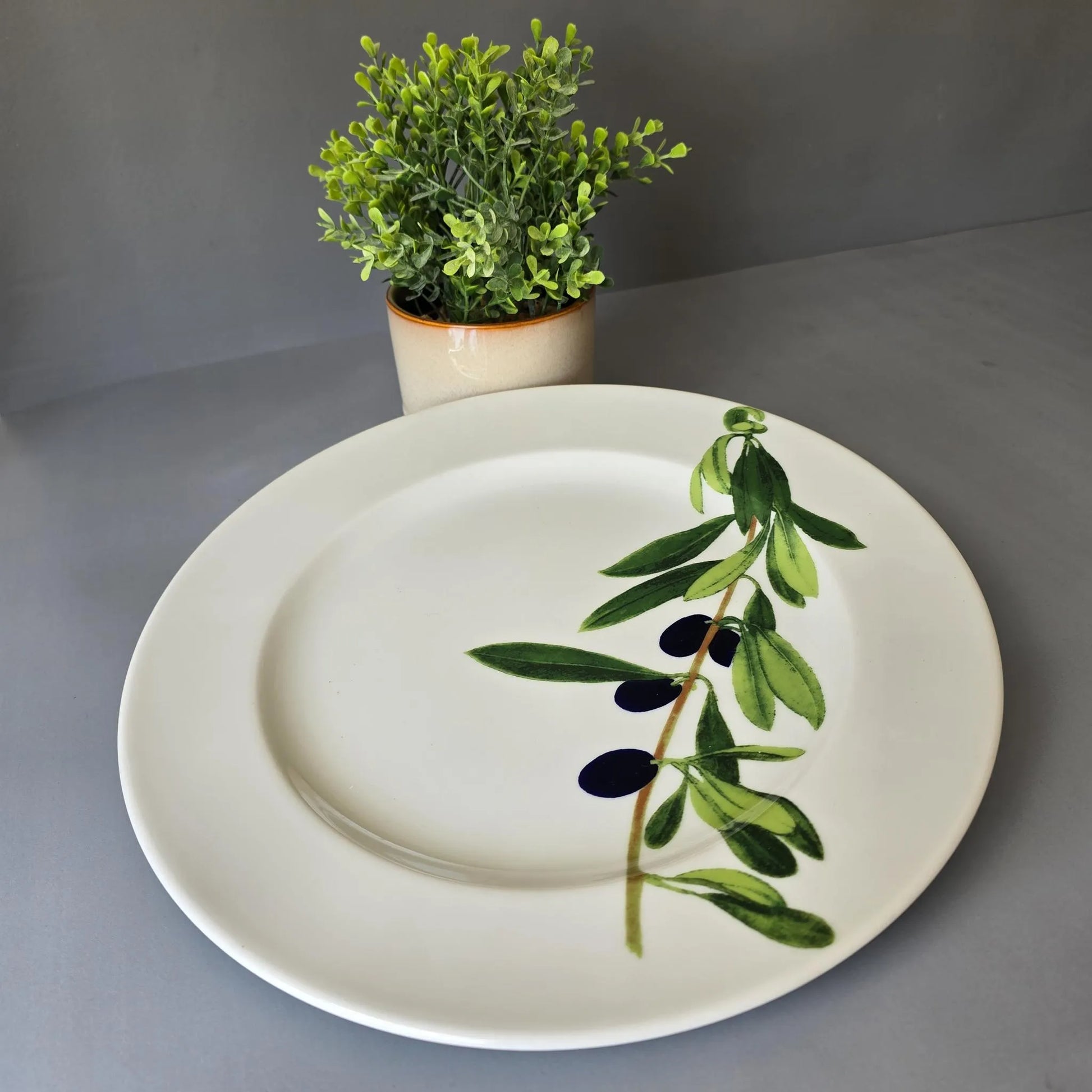 Platztellerteller 31cm - Dibbern Herbaticum - Motiv Olive - großer flacher Teller