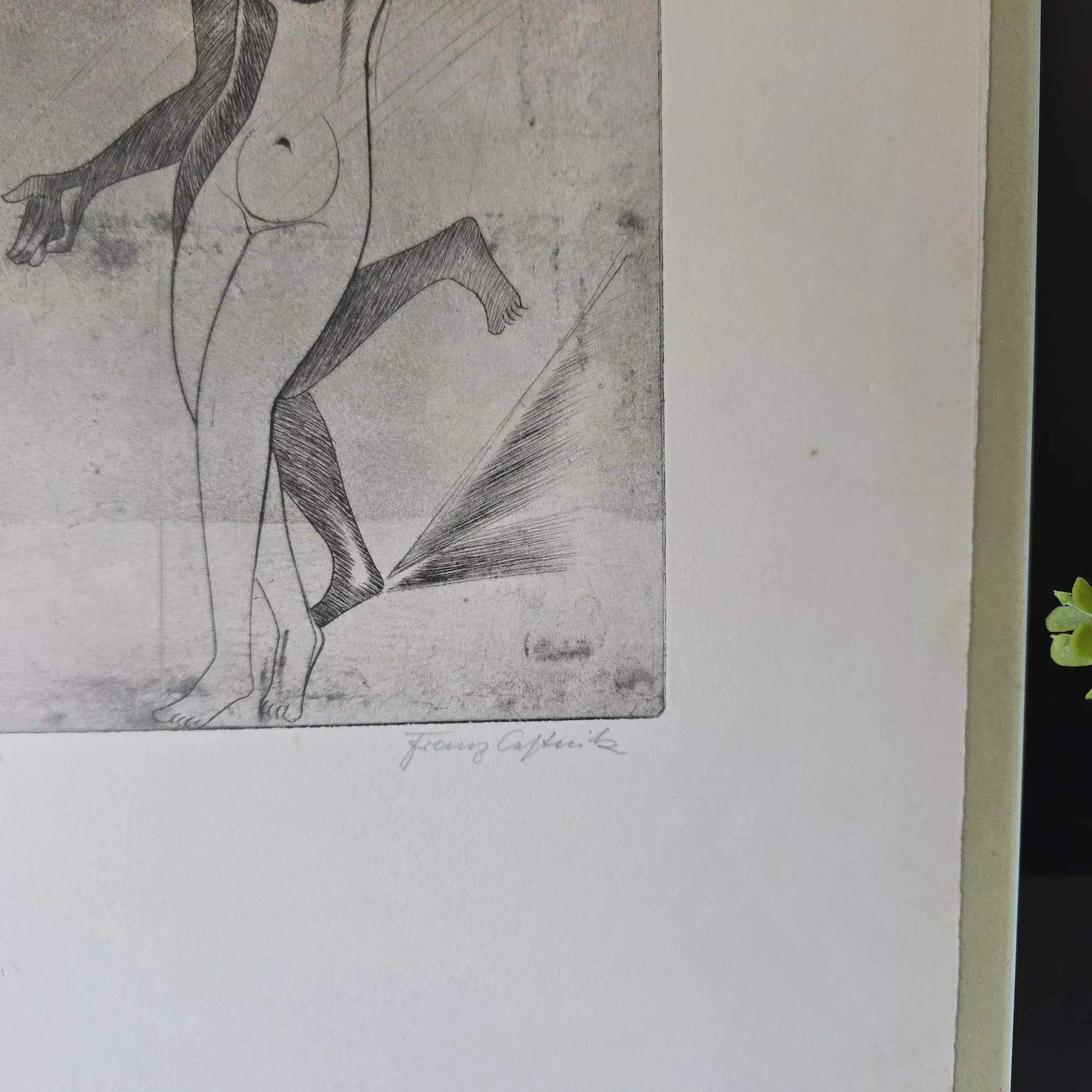Radierung Franz Cestnik - Tanz 1968 - 6/20 - gerahmt
