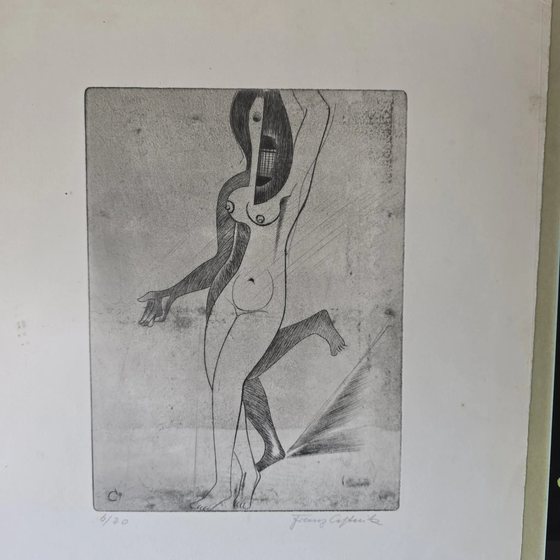 Radierung Franz Cestnik - Tanz 1968 - 6/20 - gerahmt