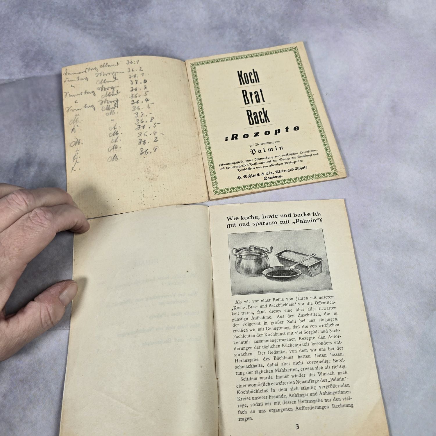 Zwei Hefte Palmin Rezepte 30er bis 50er Jahre