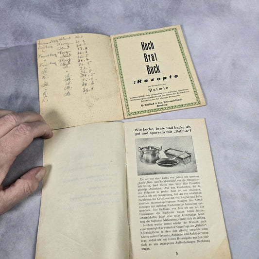 Zwei Hefte Palmin Rezepte 30er bis 50er Jahre