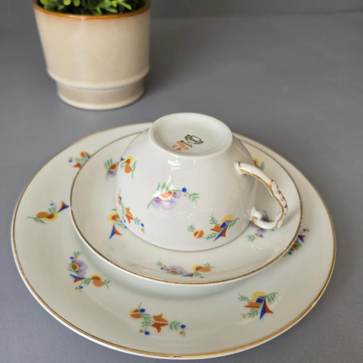 Art Deco Sammeltasse - Sammelgedeck - F. Thomas