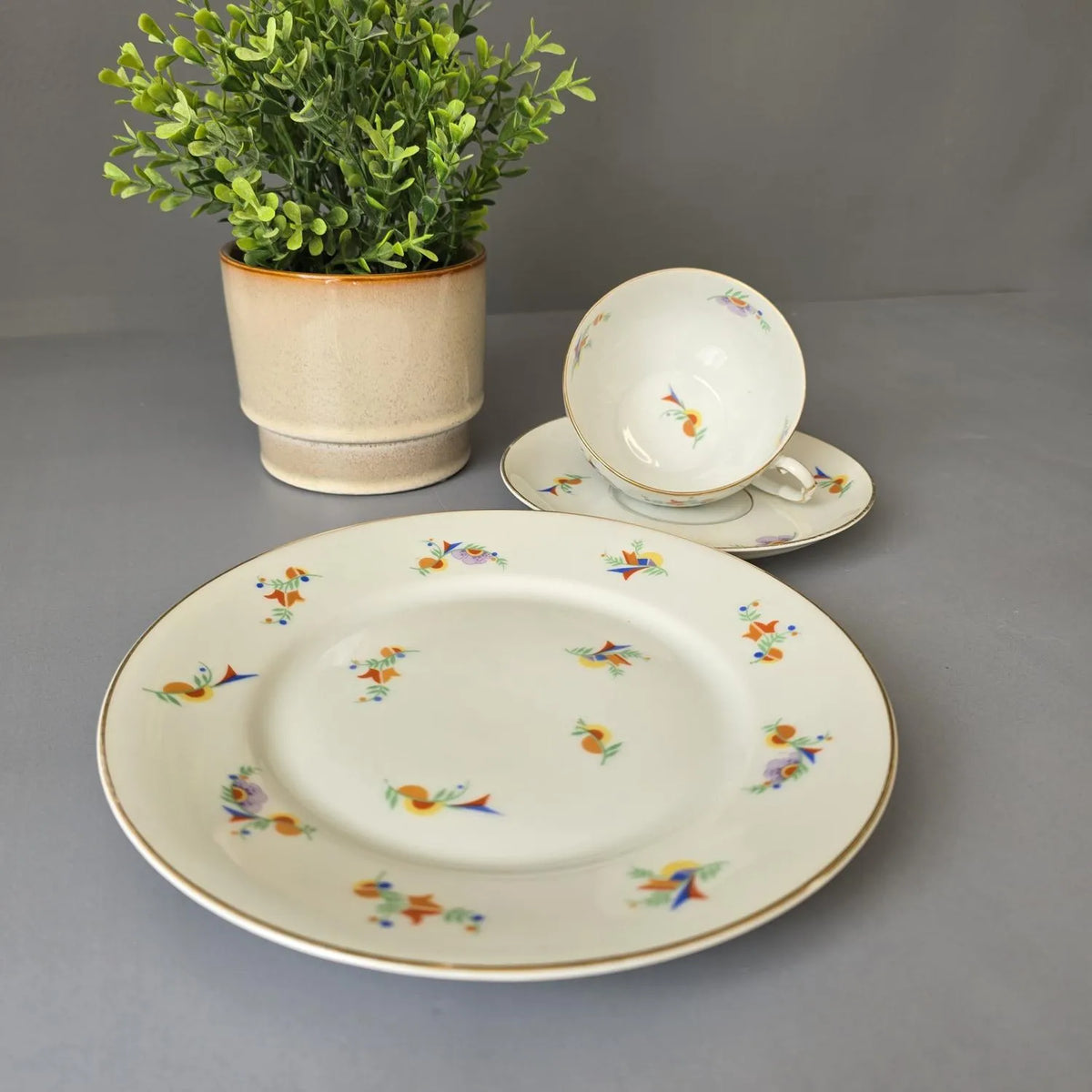 Art Deco Sammeltasse - Sammelgedeck - F. Thomas