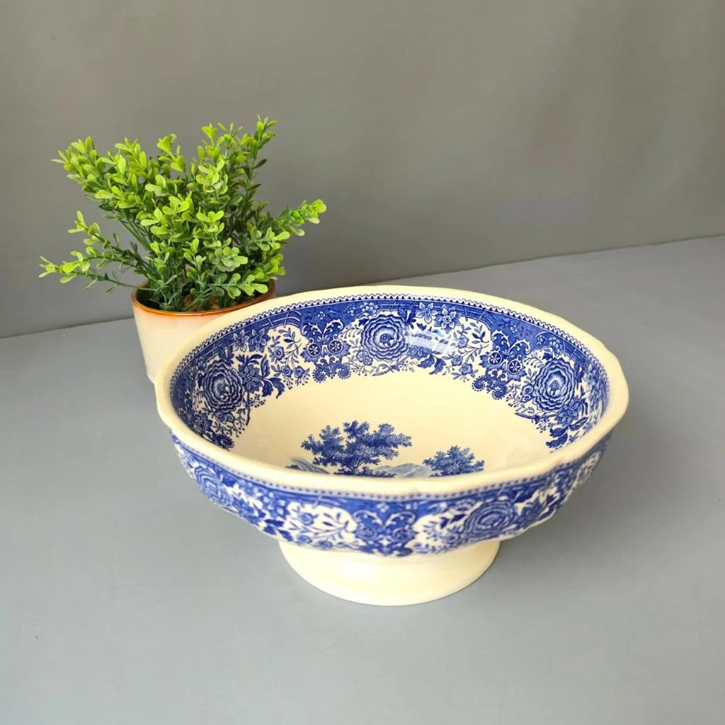 Vintage Schale auf Fuß - Villeroy & Boch Burgenland Blau