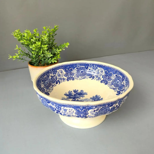 Vintage Schale auf Fuß - Villeroy & Boch Burgenland Blau