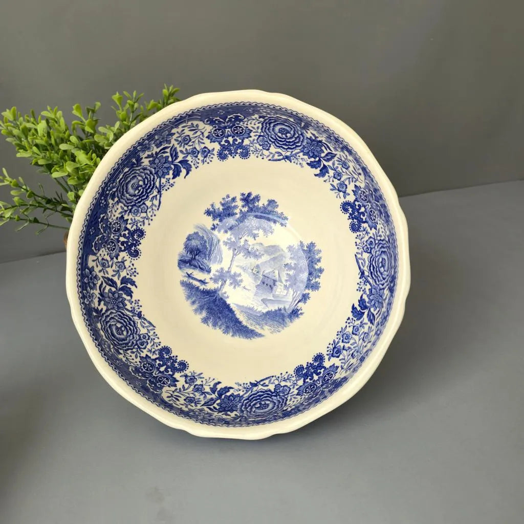 Vintage Schale auf Fuß - Villeroy & Boch Burgenland Blau