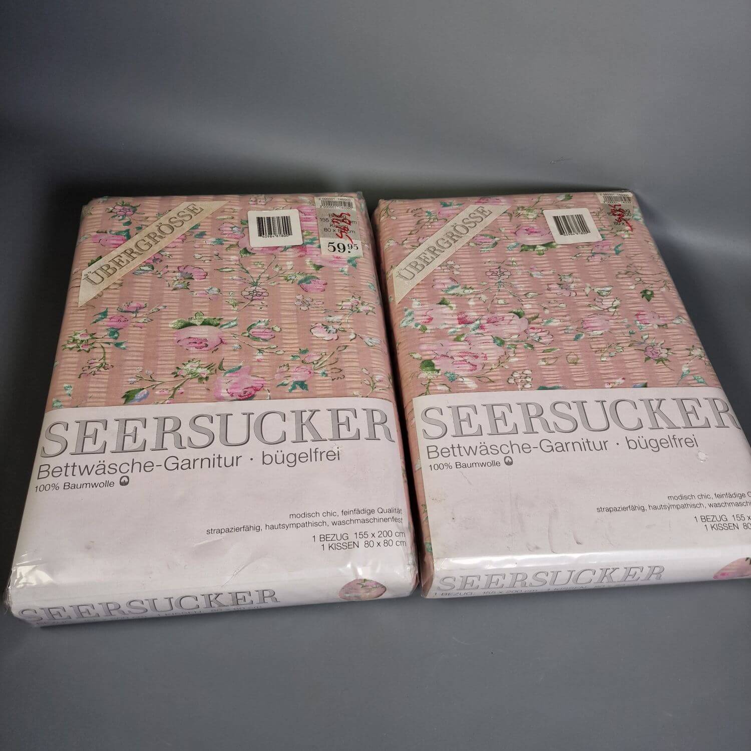 Zwei Bettwäsche Sets neu ovp 1980er Jahre