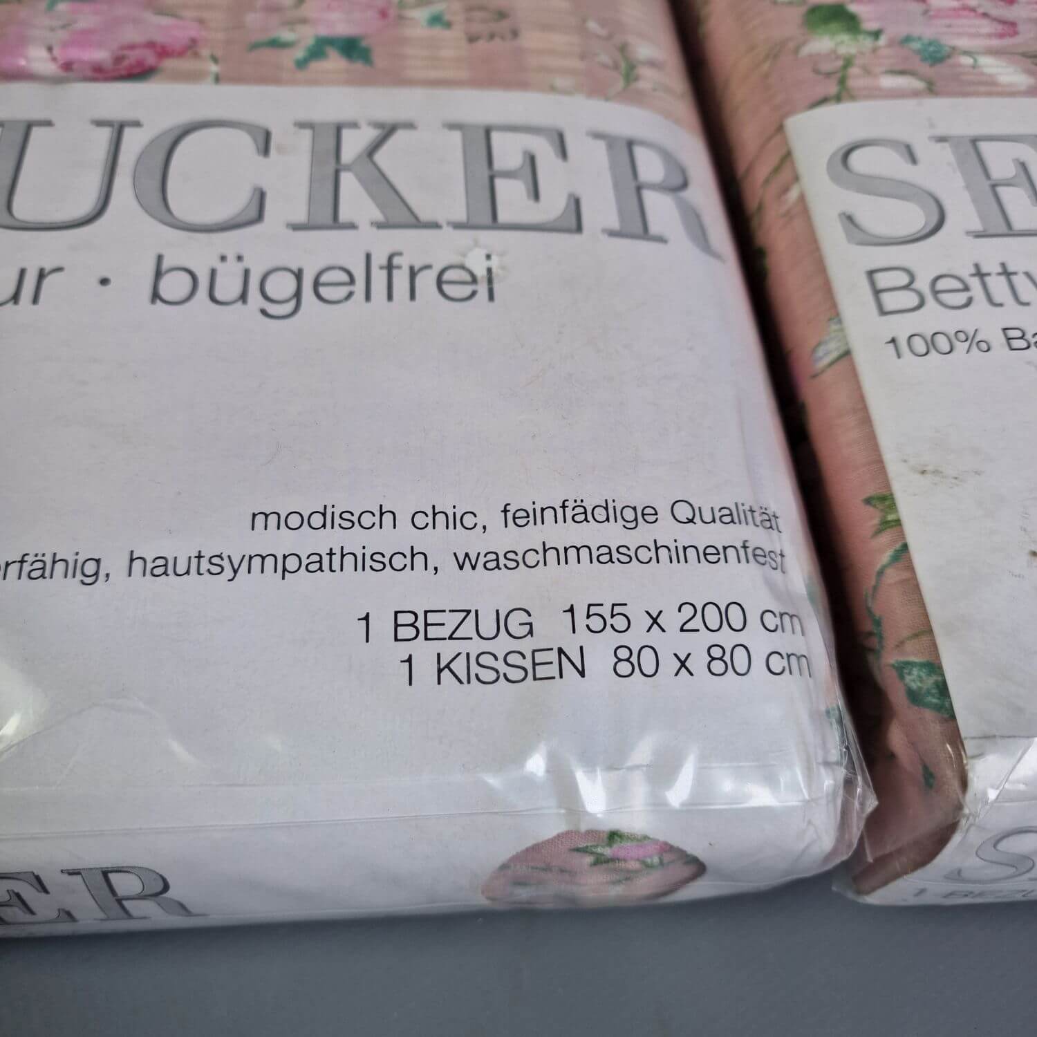 Zwei Bettwäsche Sets neu ovp 1980er Jahre