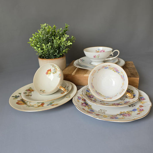 Set aus 3 Sammeltassen mit Blumenmotiven - Eschenbach - Bavaria