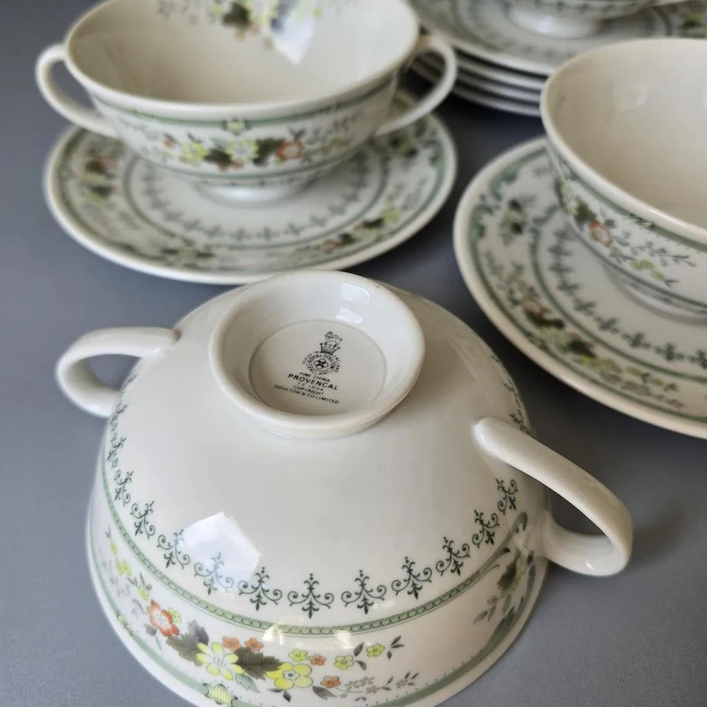 Royal Doulton Provencal - Suppentassen mit Unterteller - 6er Set