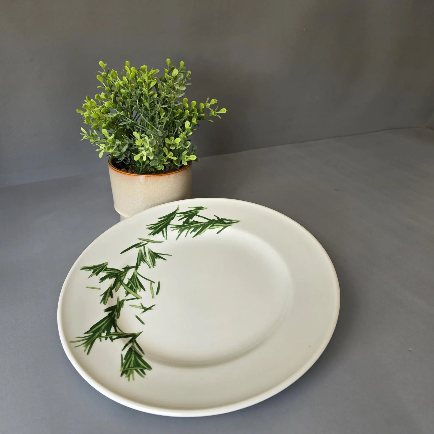 Speiseteller 26cm - Dibbern Herbaticum - Motiv Rosmarin - flacher Teller