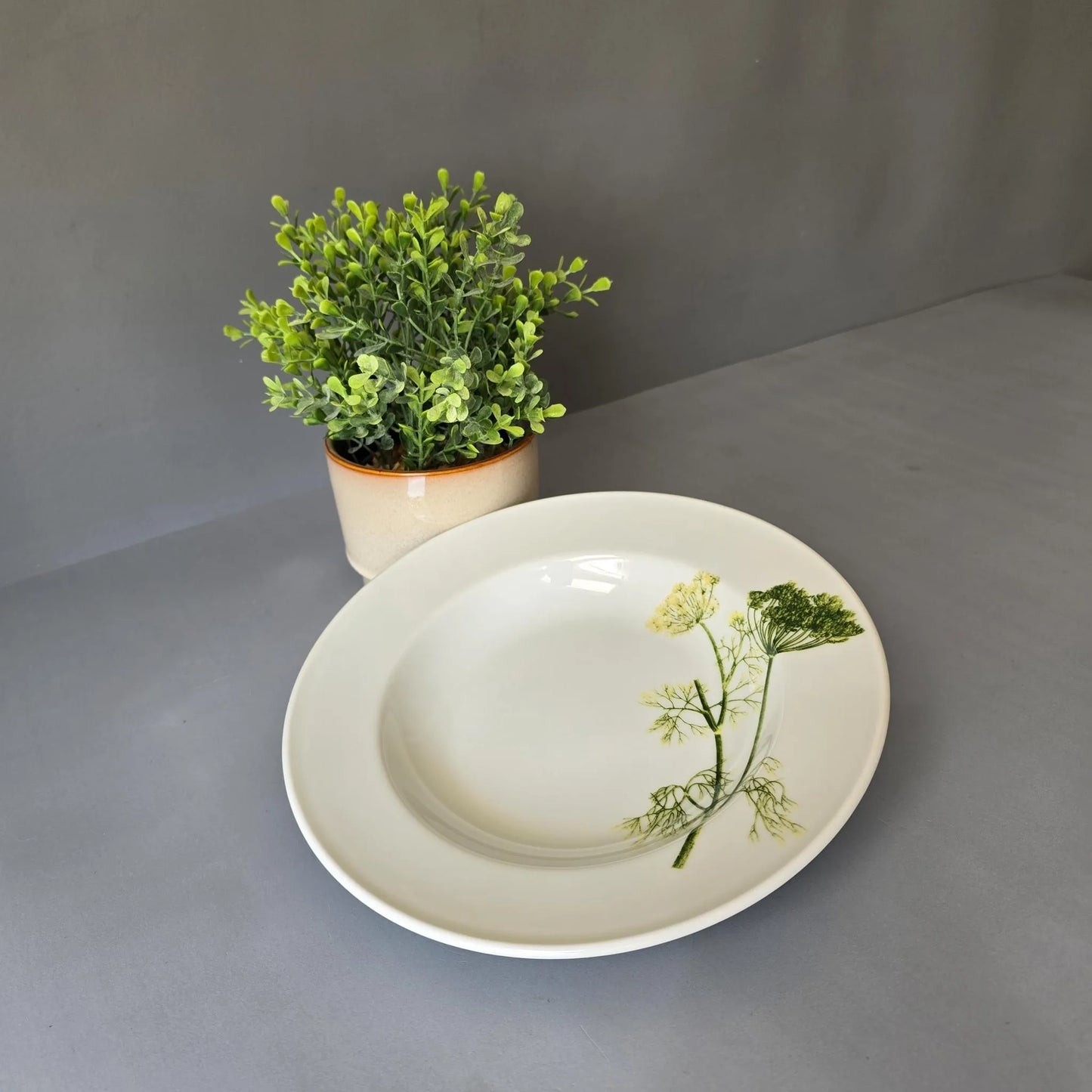 Suppenteller 23cm - Dibbern Herbaticum - Motiv Dill - tiefer Teller