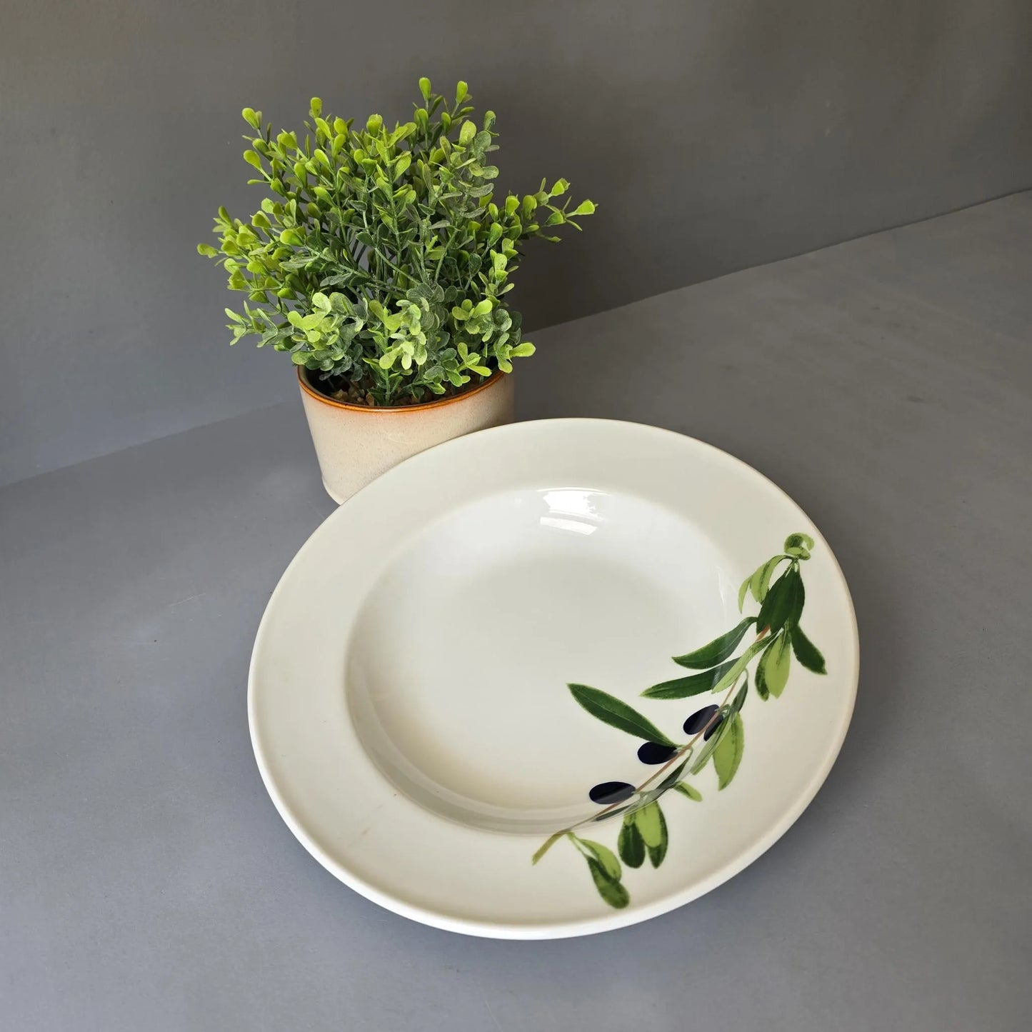 Suppenteller 23cm - Dibbern Herbaticum - Motiv Olive - tiefer Teller