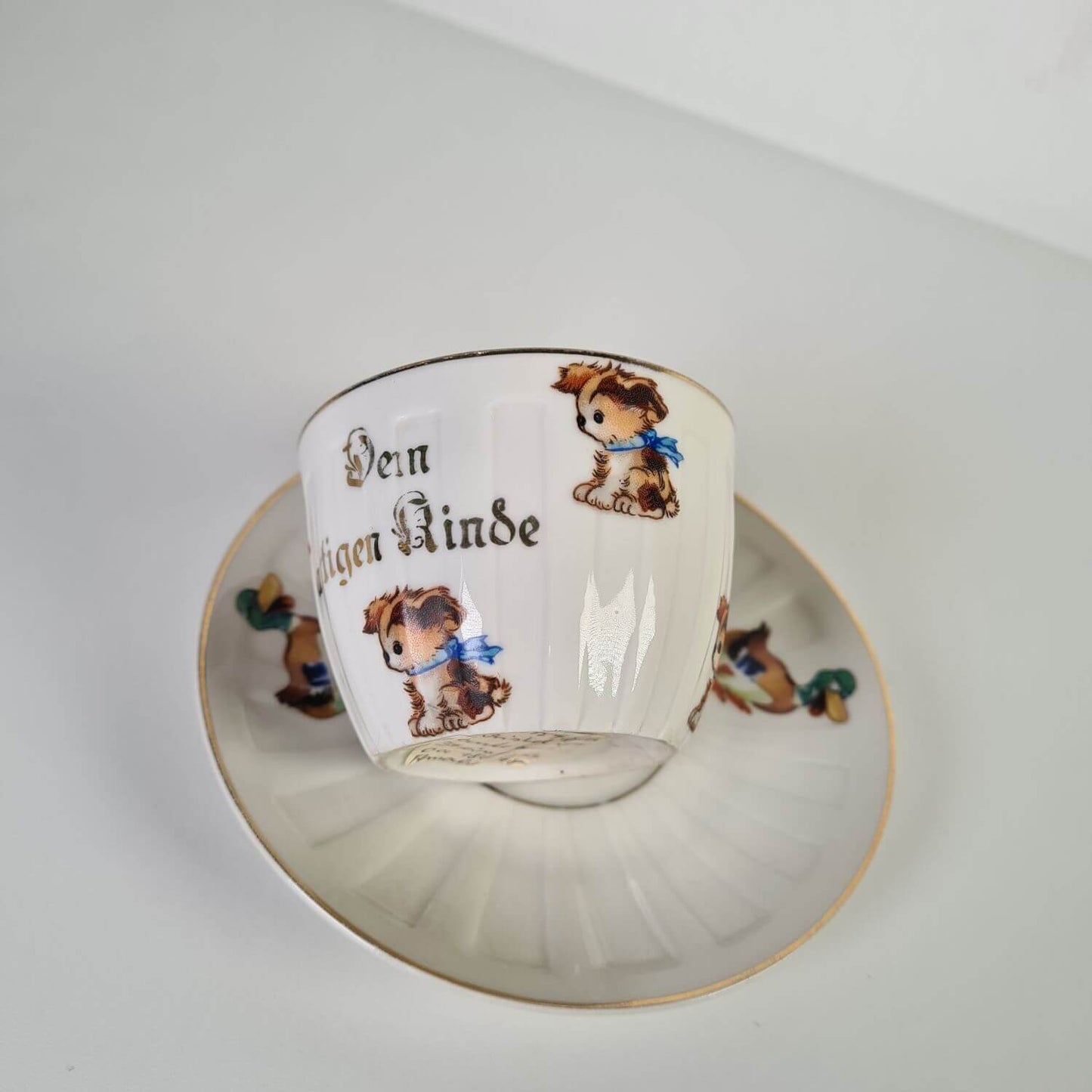 Antike Kindertasse - Geschenk dem artigen Kinde - wohl um 1900