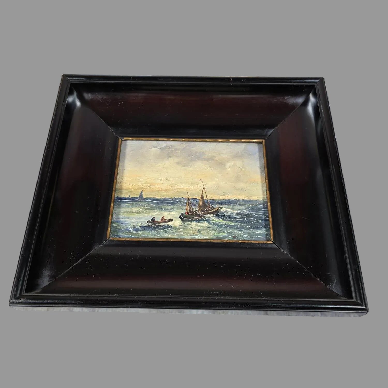 Theodor Hugo Fenners - Öl auf Hartfaser - Seestück