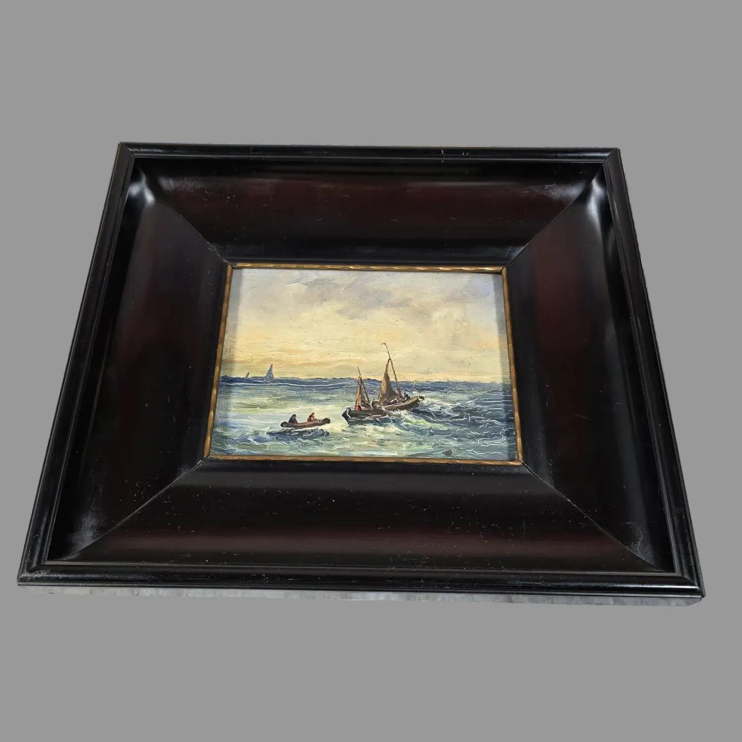 Theodor Hugo Fenners - Öl auf Hartfaser - Seestück