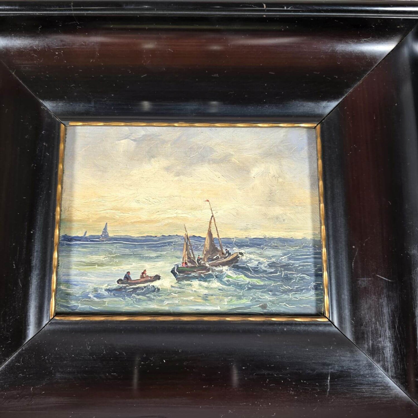 Theodor Hugo Fenners - Öl auf Hartfaser - Seestück