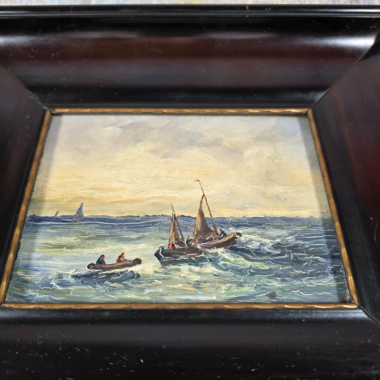 Theodor Hugo Fenners - Öl auf Hartfaser - Seestück