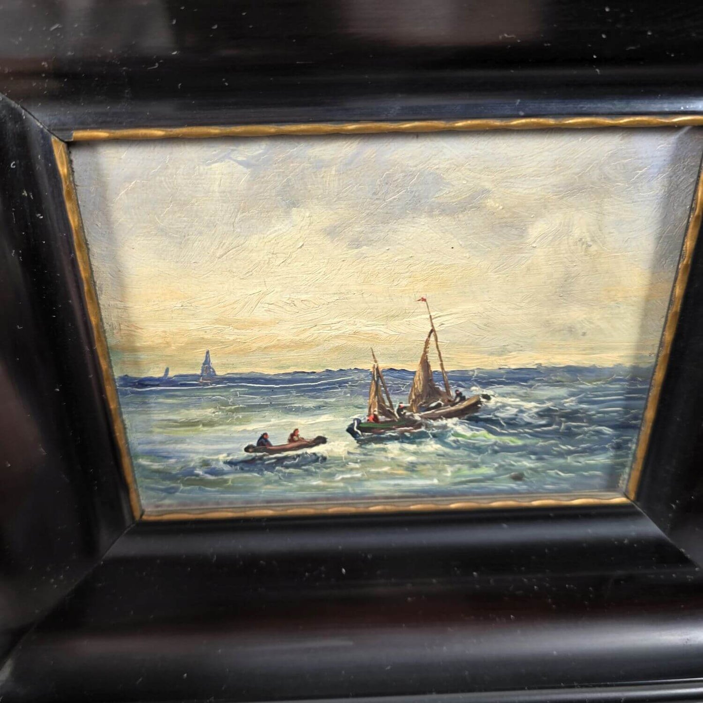 Theodor Hugo Fenners - Öl auf Hartfaser - Seestück