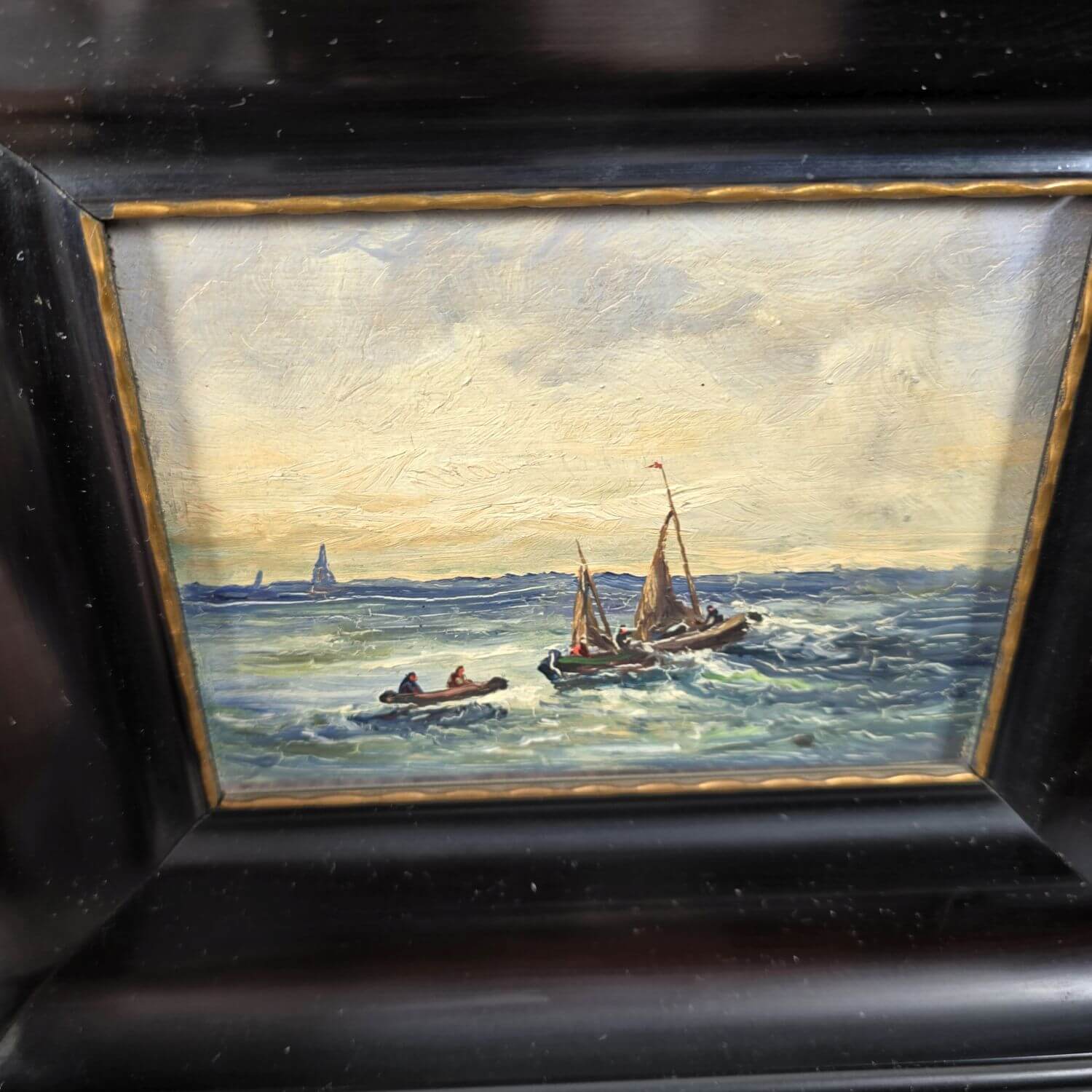 Theodor Hugo Fenners - Öl auf Hartfaser - Seestück