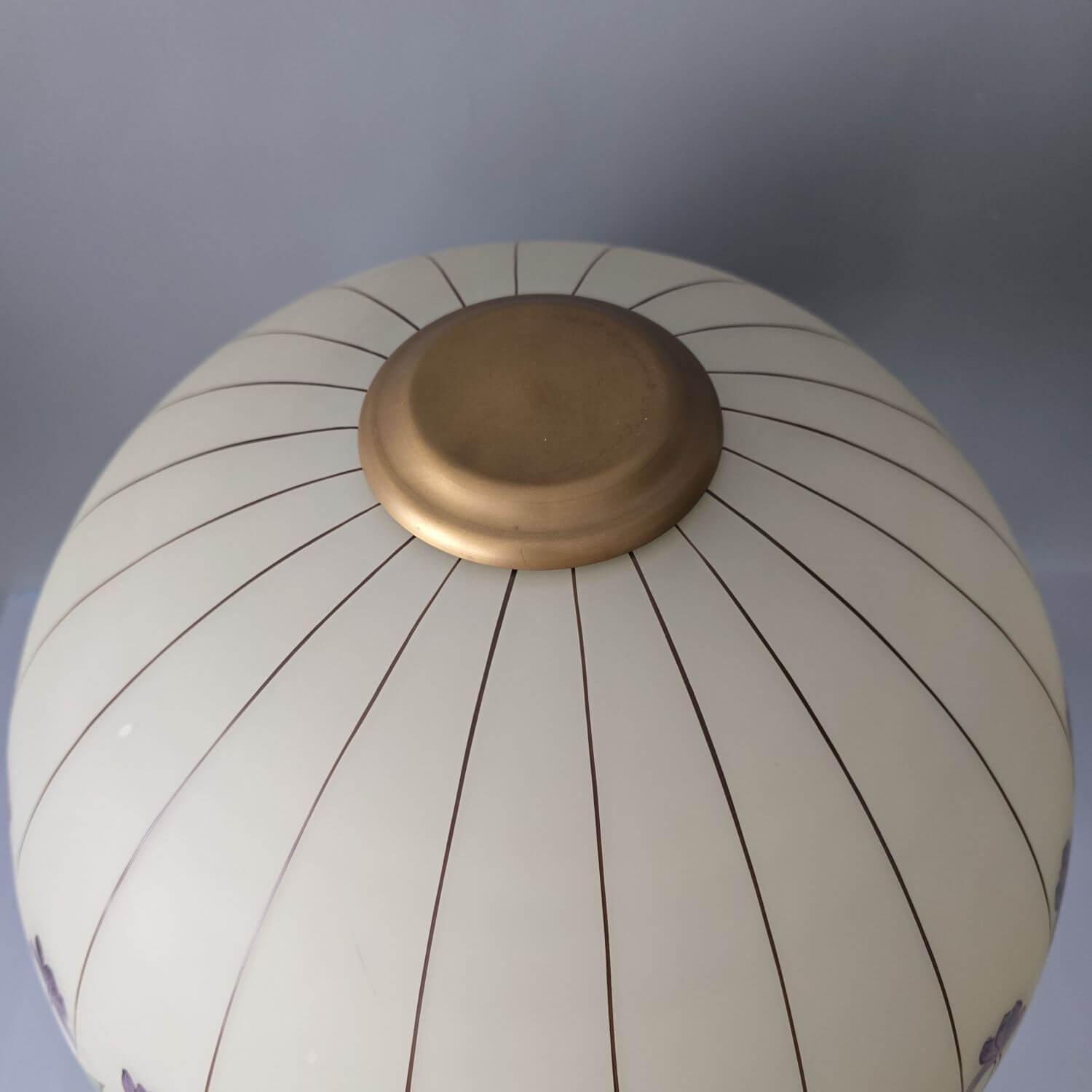 Doria Pilzlampe Tischlampe – handbemaltes Opalglas 60er