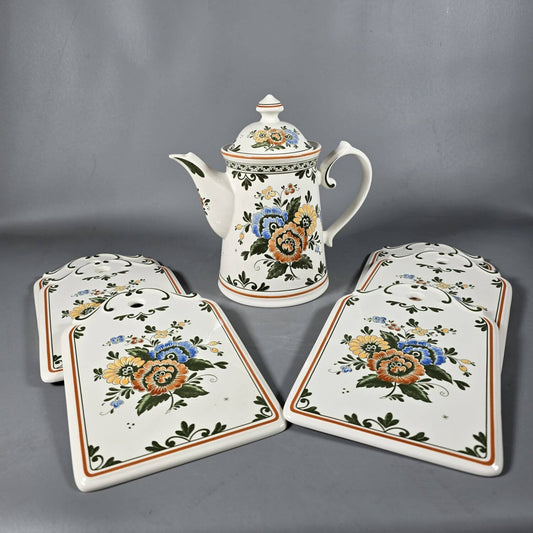 Villeroy & Boch Alt Amsterdam - Set aus 6 Frühstücksbrettchen und 1 Kaffeekanne