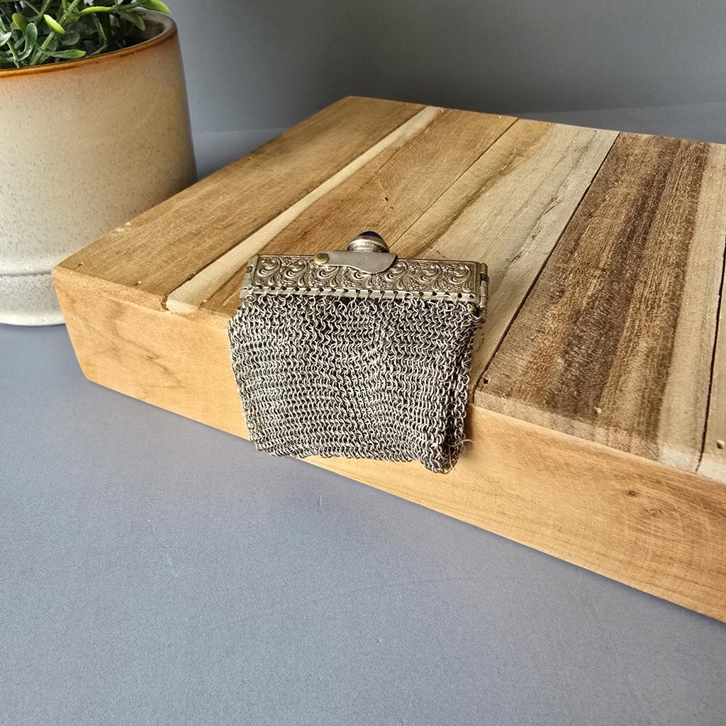 Antike versilberte Netz Geldbörse, Kettengeflecht