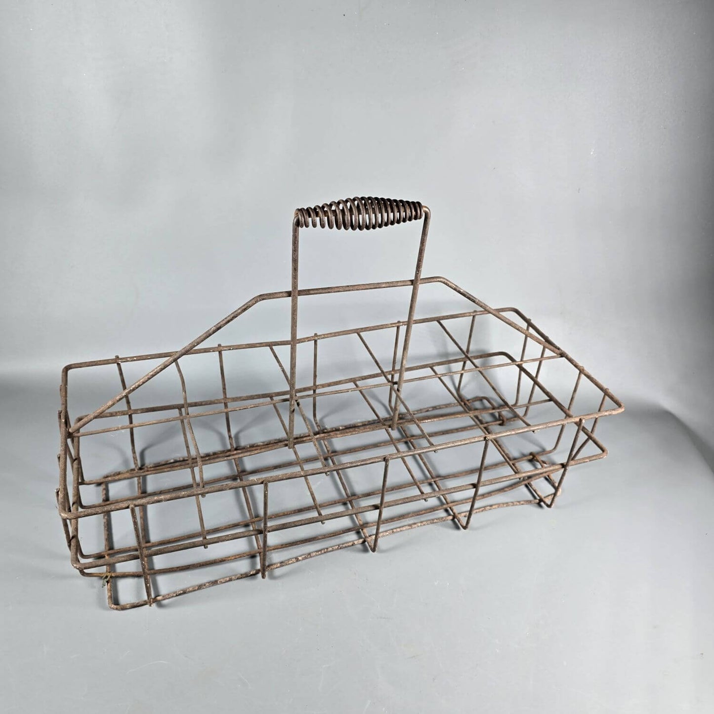 Antiker Flaschenkorb aus Metall - Vintage Flaschenträger