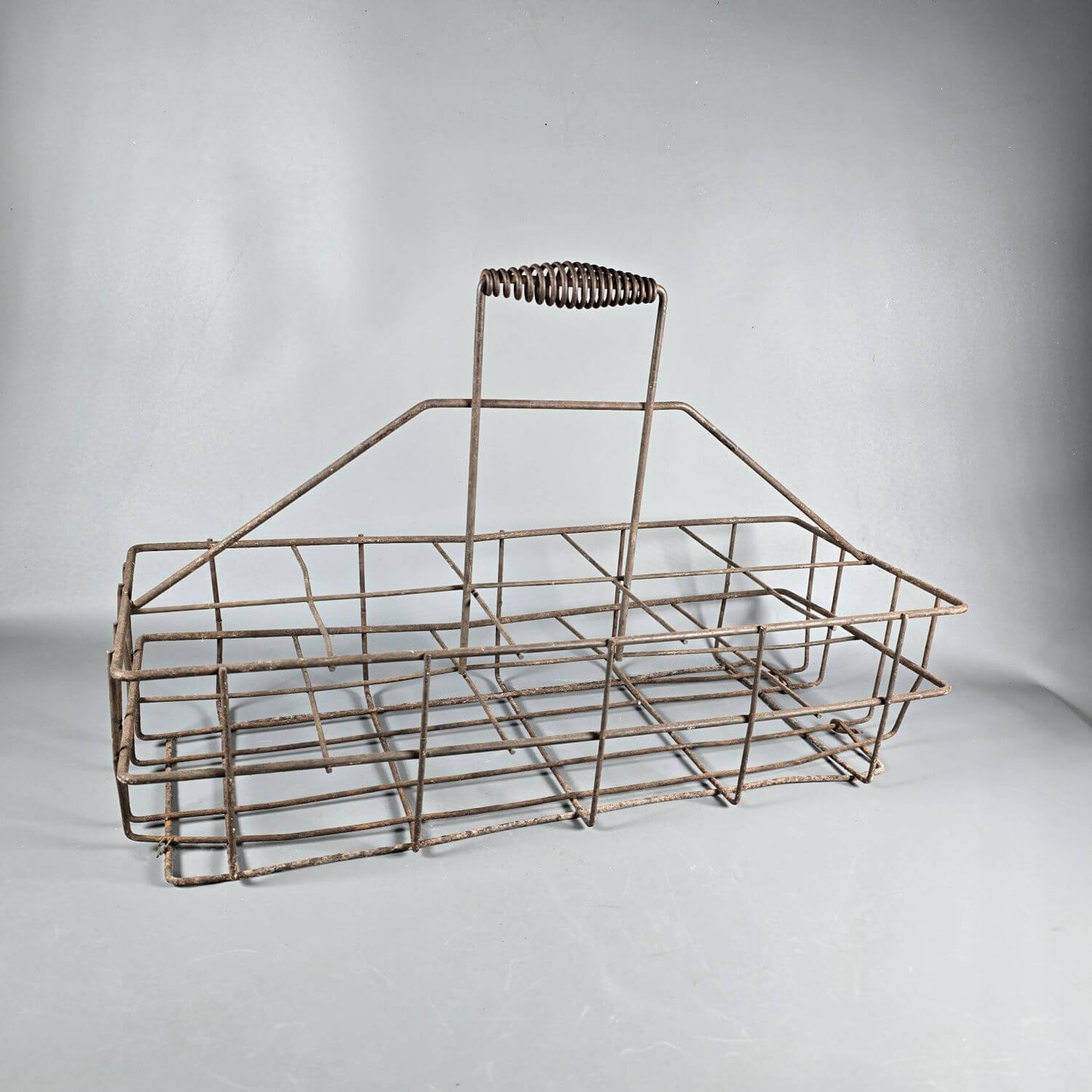 Antiker Flaschenkorb aus Metall - Vintage Flaschenträger