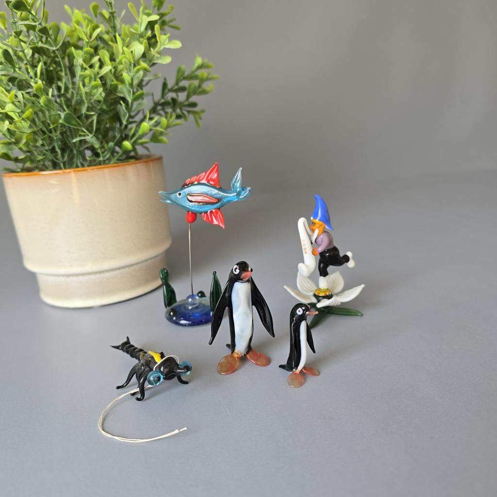Set aus mundgeblasenen Figuren - Glaskunst