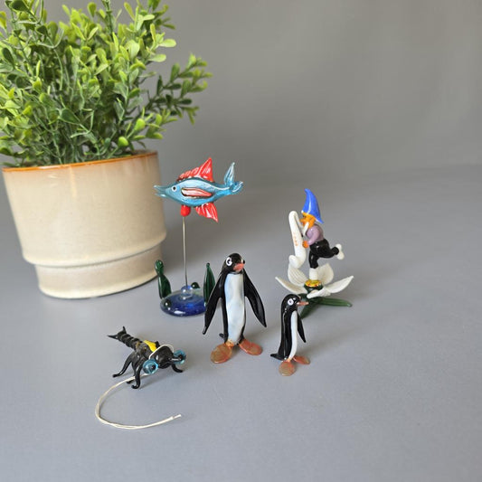 Set aus mundgeblasenen Figuren - Glaskunst
