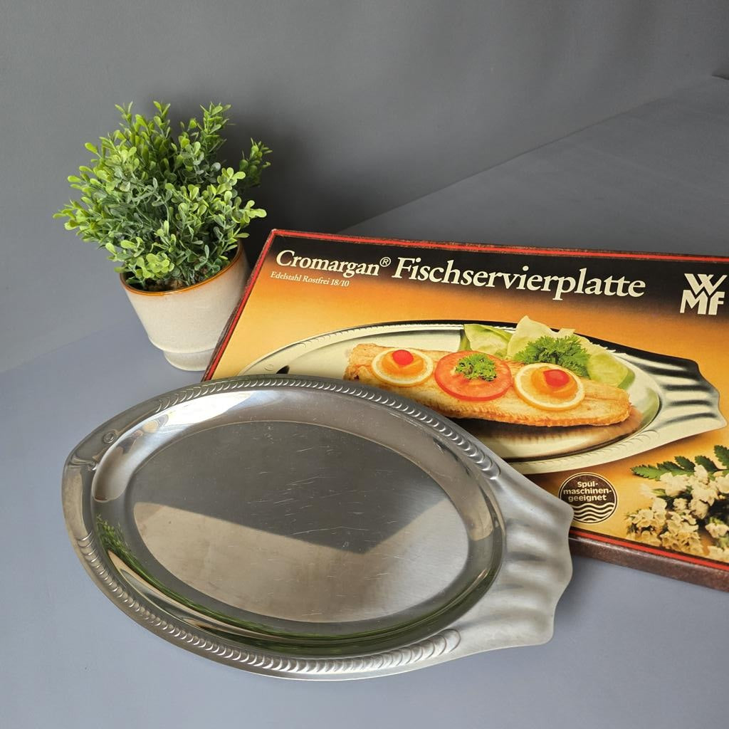 WMF Cromargan Fischservierplatte, vintage Servierplatte