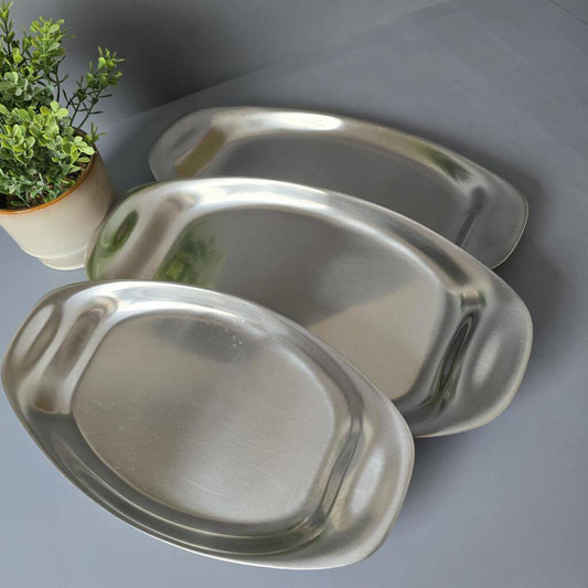 WMF Wagenfeld Servierplatten Set, Cromargan, 3-teilig