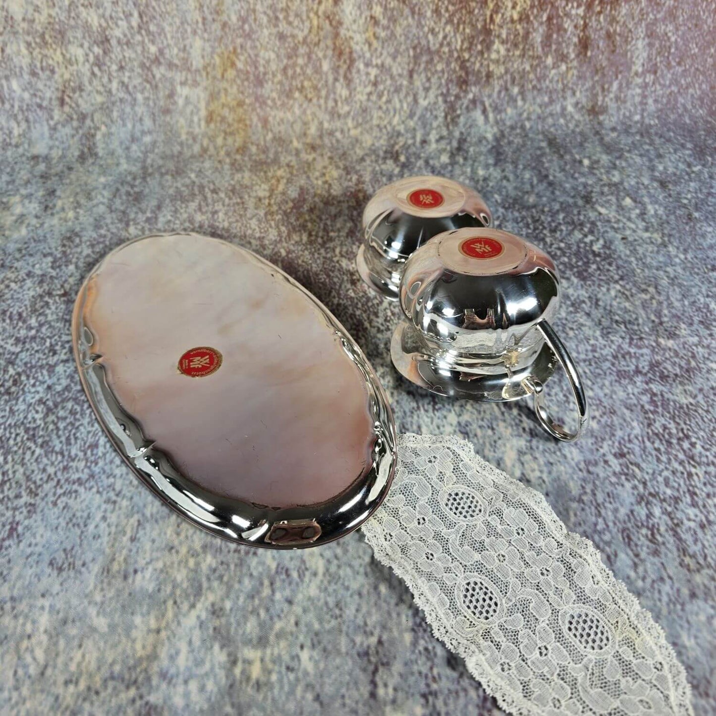 WMF Zucker und Milch - versilbert - auf Tablett