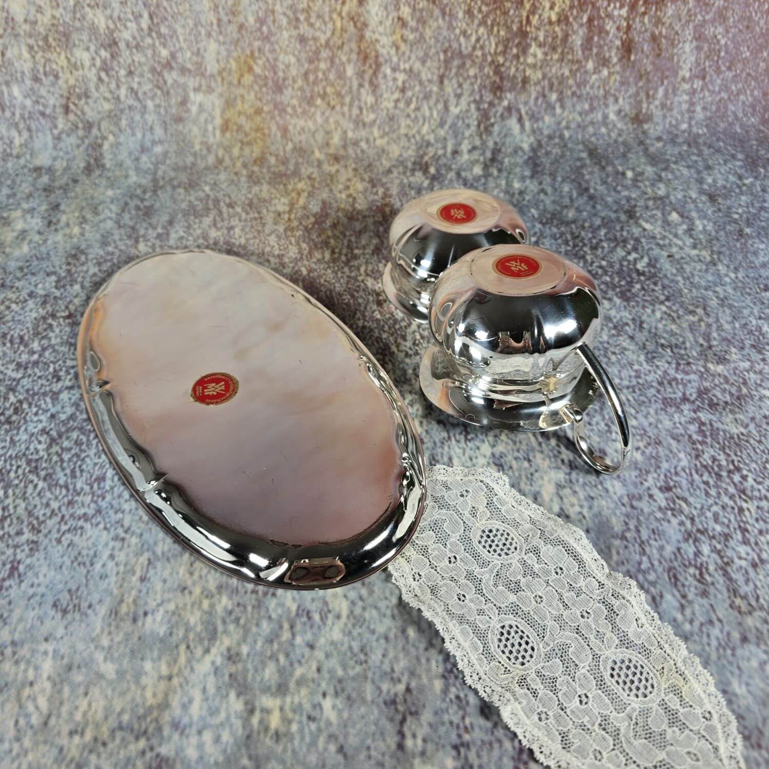 WMF Zucker und Milch - versilbert - auf Tablett