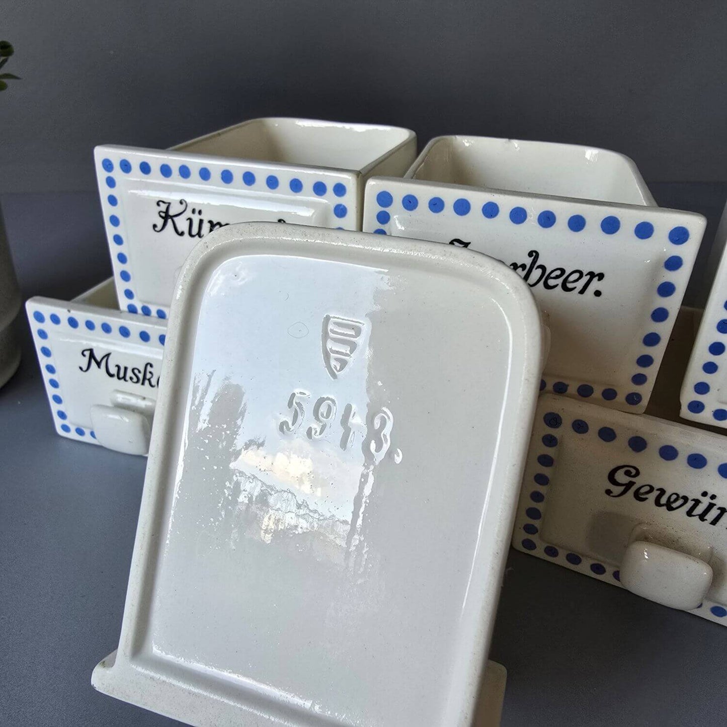Wächtersbach Gewürz Schütten Set, 8 Stück, blau-weiß