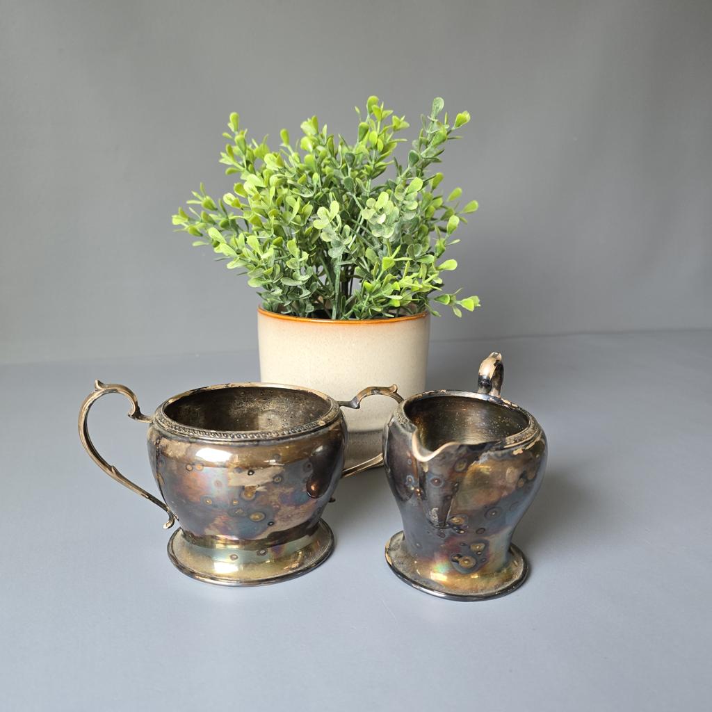 Art Deco - Zucker und Milch-versilbert Harrison Brothers Howson