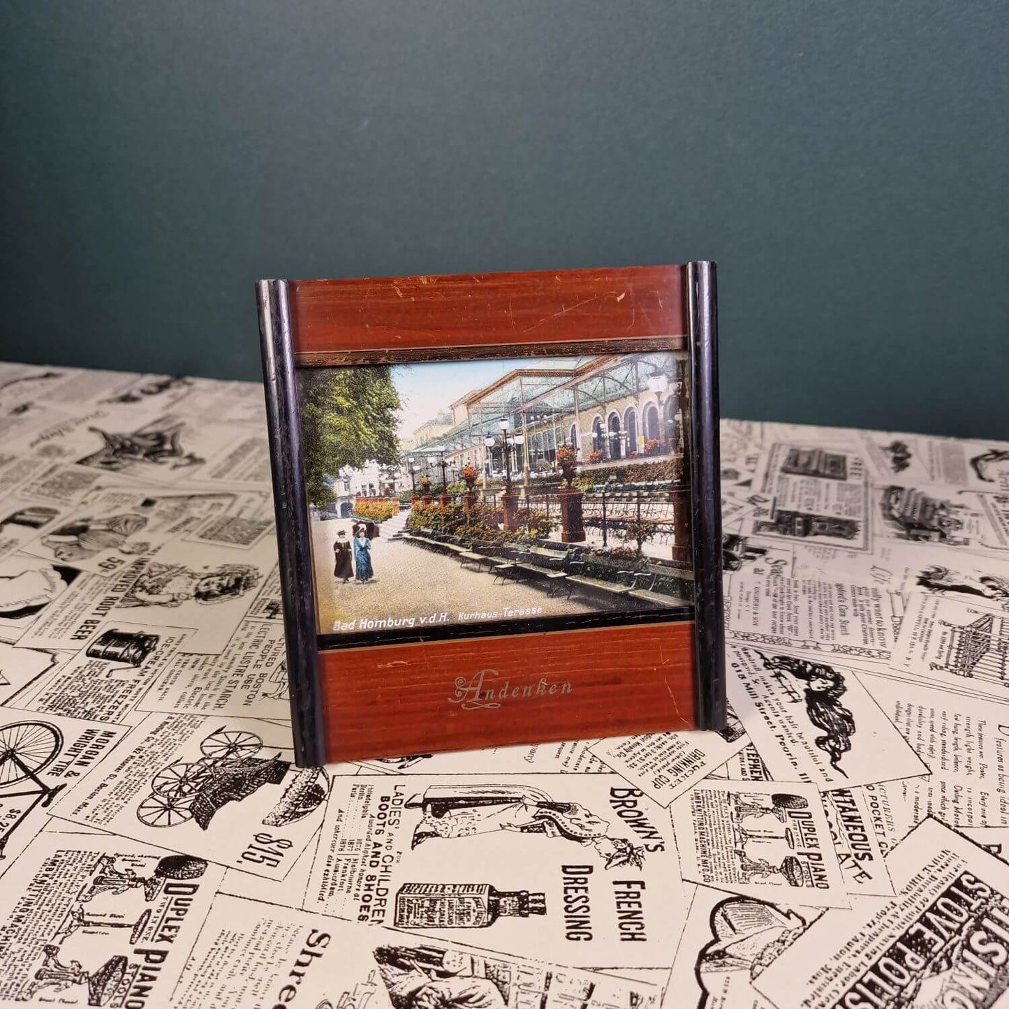 Vintage Andenken Bad Homburg - Bilderrahmen - Kurhaus Terrasse - Souvenier
