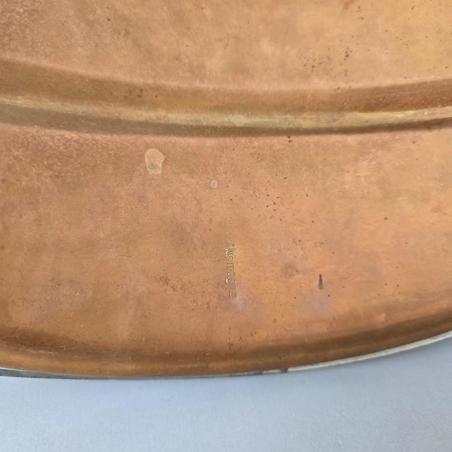 Antike sattelförmige Bettwärmflasche aus Kupfer